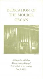 Dedication of the Mourer Organ; June 6, 1953